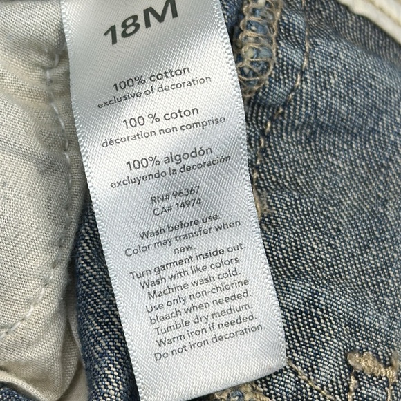 OshKosh Bgosh Cotton Denim Carpenter Blue Jean Vintage Overalls Size 18 Months - Picture 9 of 9